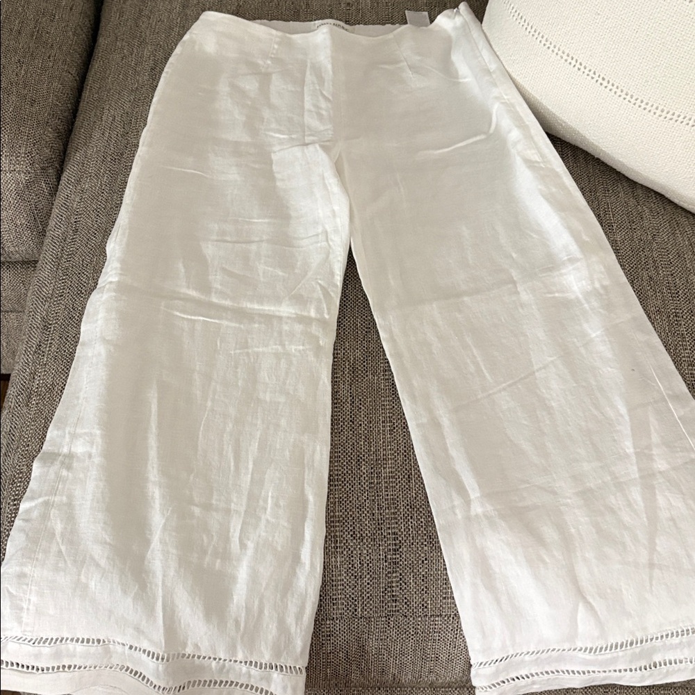 Banana Republic Linen Embroidered Pants